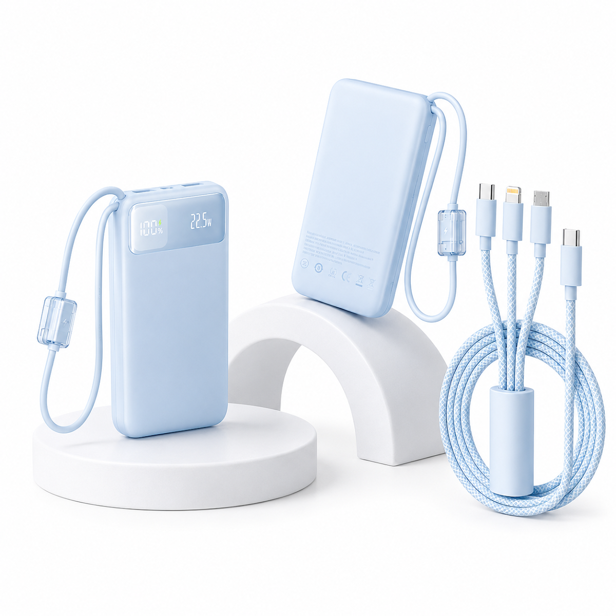Power Bank Baseus / 10000W / Digital Display + 3in1 USB kabel - Travellab Shop